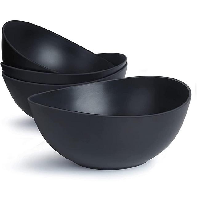 ECOHAGOU Large Salad Serving Bowl with Lid and Tongs, Bamboo Fiber