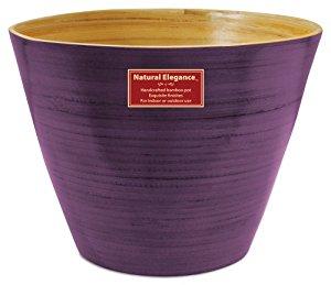 Listo Natural Elegance Bamboo Planter, 14-Inch, Boyz'n Berry