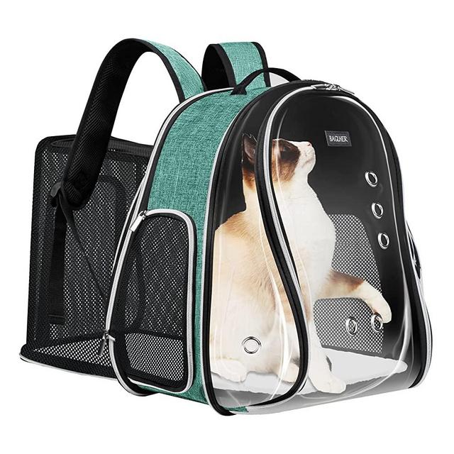 BAGLHER Expandable Pet Carrier Backpack Bubble - Airline-Approved Backpack Carrier for Small Cats Puppies Dogs Bunny,Space Capsule Dog Carrier Backpack for Travel Outdoor Hiking Green