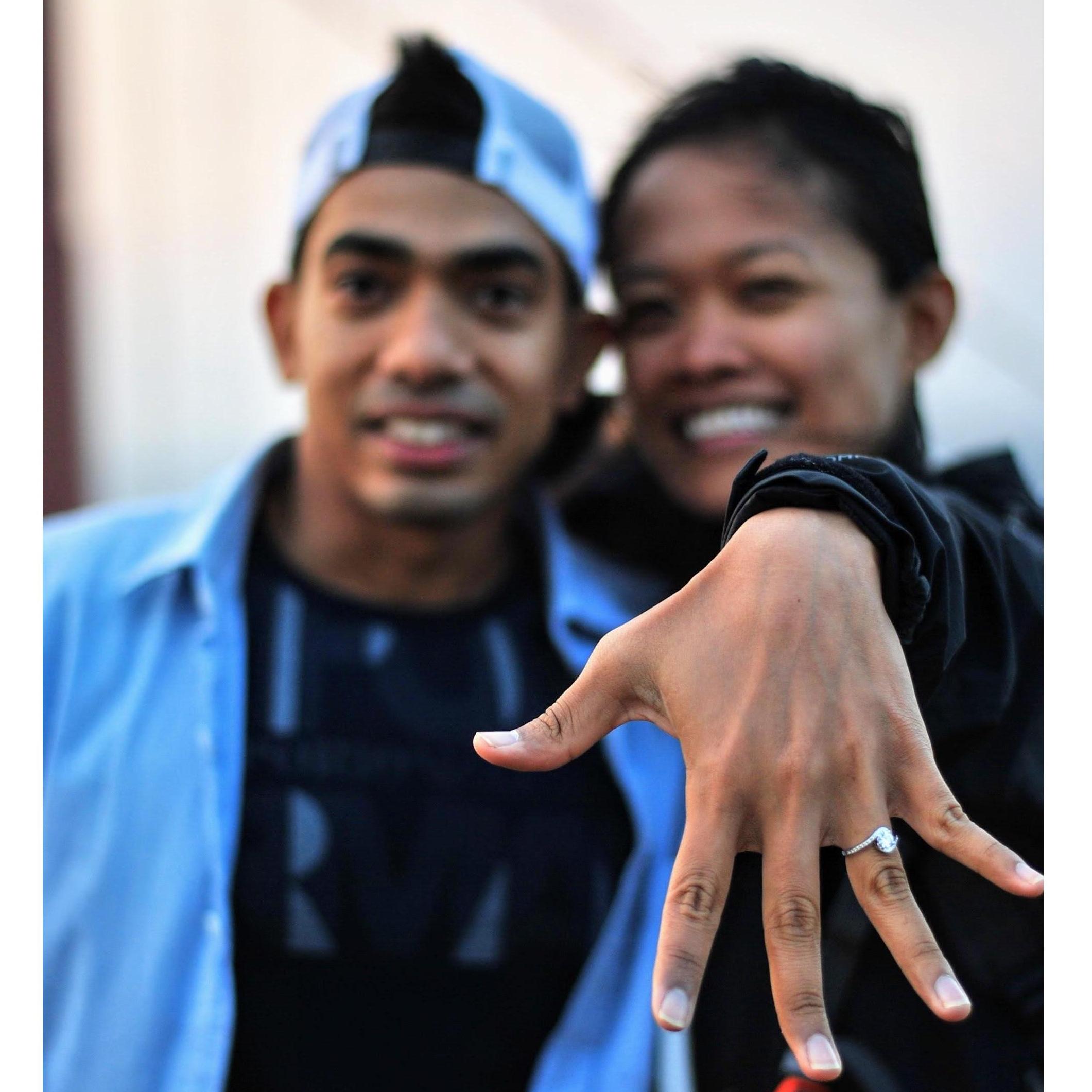 Look at my ring! He designed it himself! Thanks Oscar for helping him execute the idea well! :)