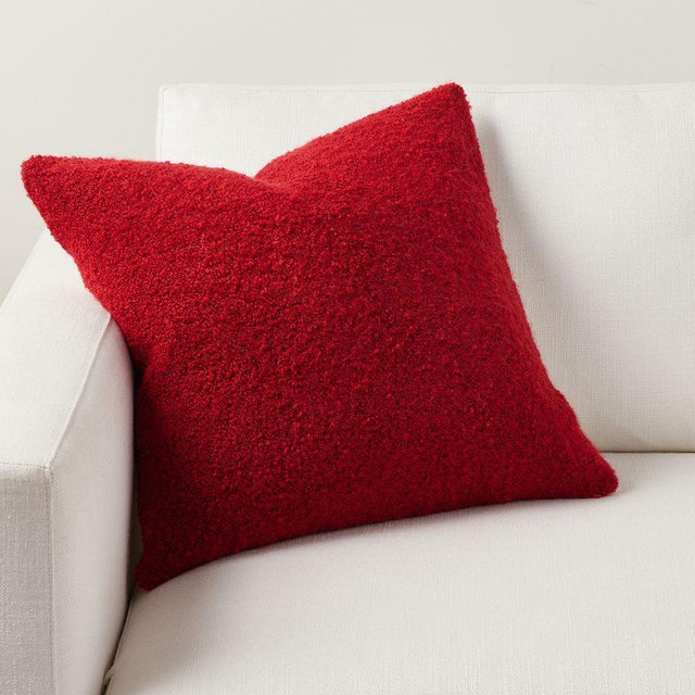 Boucle Pillow Cover, 20", Cardinal