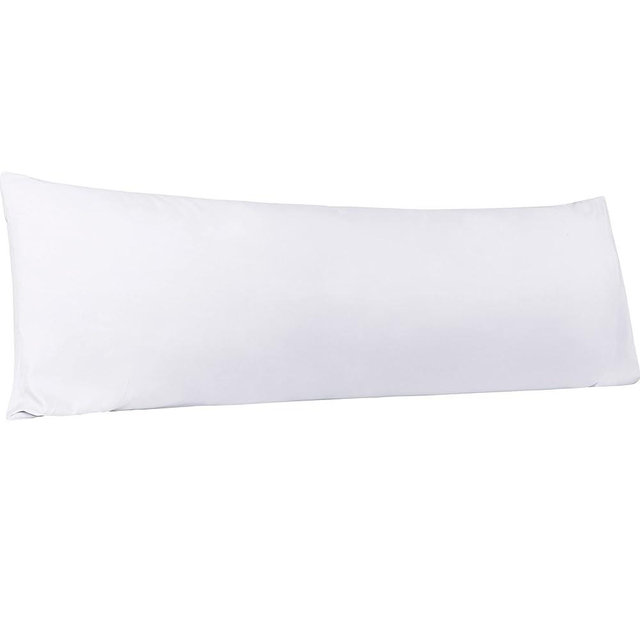 BEDSUM Microfiber Body Pillowcase, Soft Wrinkle Resistant and Easy Care Pillow Case with Envelope Closure for Adults Pregnant Women, 20x54 inches, White