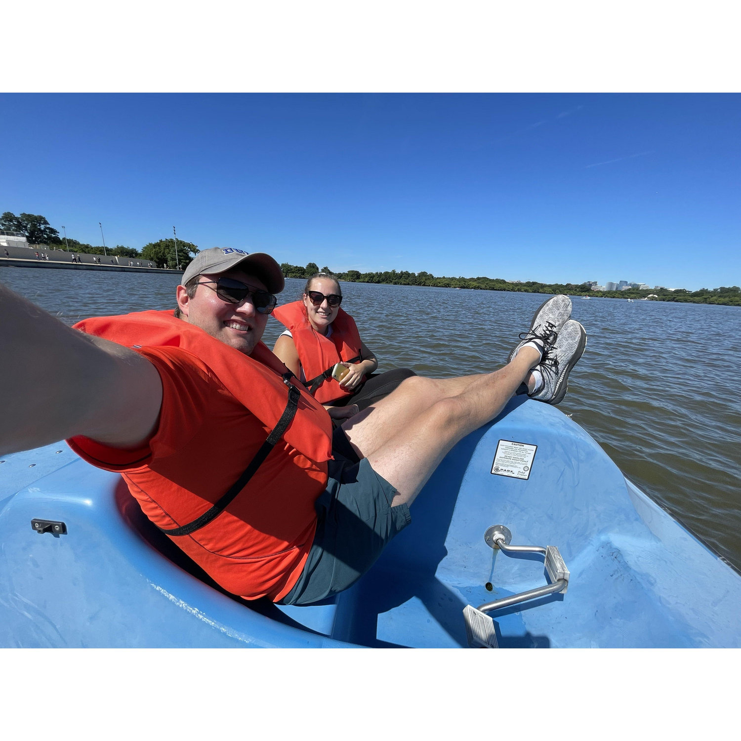 Josh trying to convince Jenn spontaneity is fun. "Why don't we just hop on a paddle boat, we've got nothing to do today"