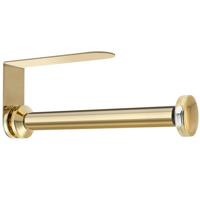 theaoo Paper Towel Holder Under Cabinet, One-Handed Tear Wall Mount Paper Towel Holder Dispenser with Damping Function for Kitchen Organization, Stainless Steel, Self-Adhesive or Drill mounting, Gold
