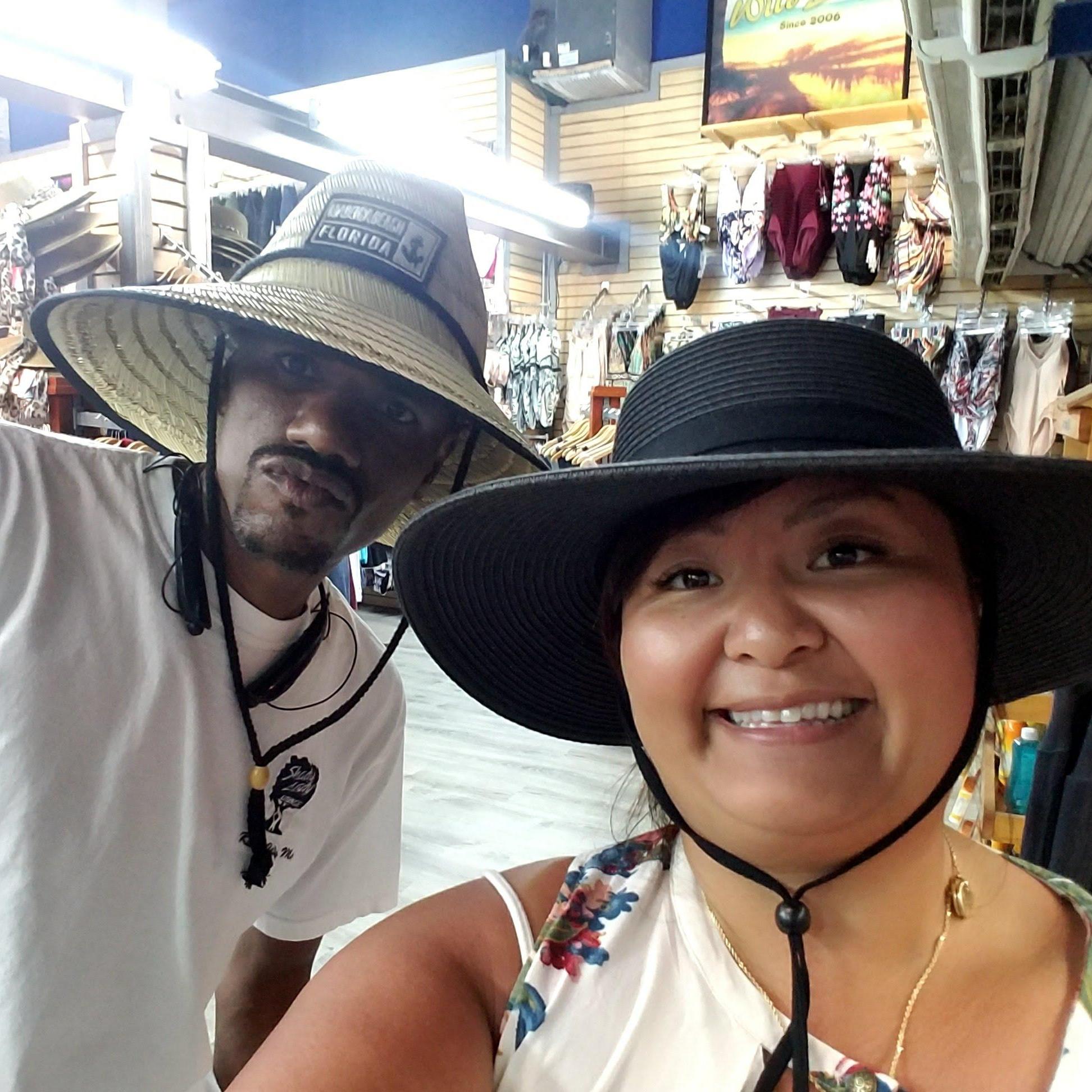 Once we moved to Florida, we thought we should look more like 'Floridians' so we went hat shopping!