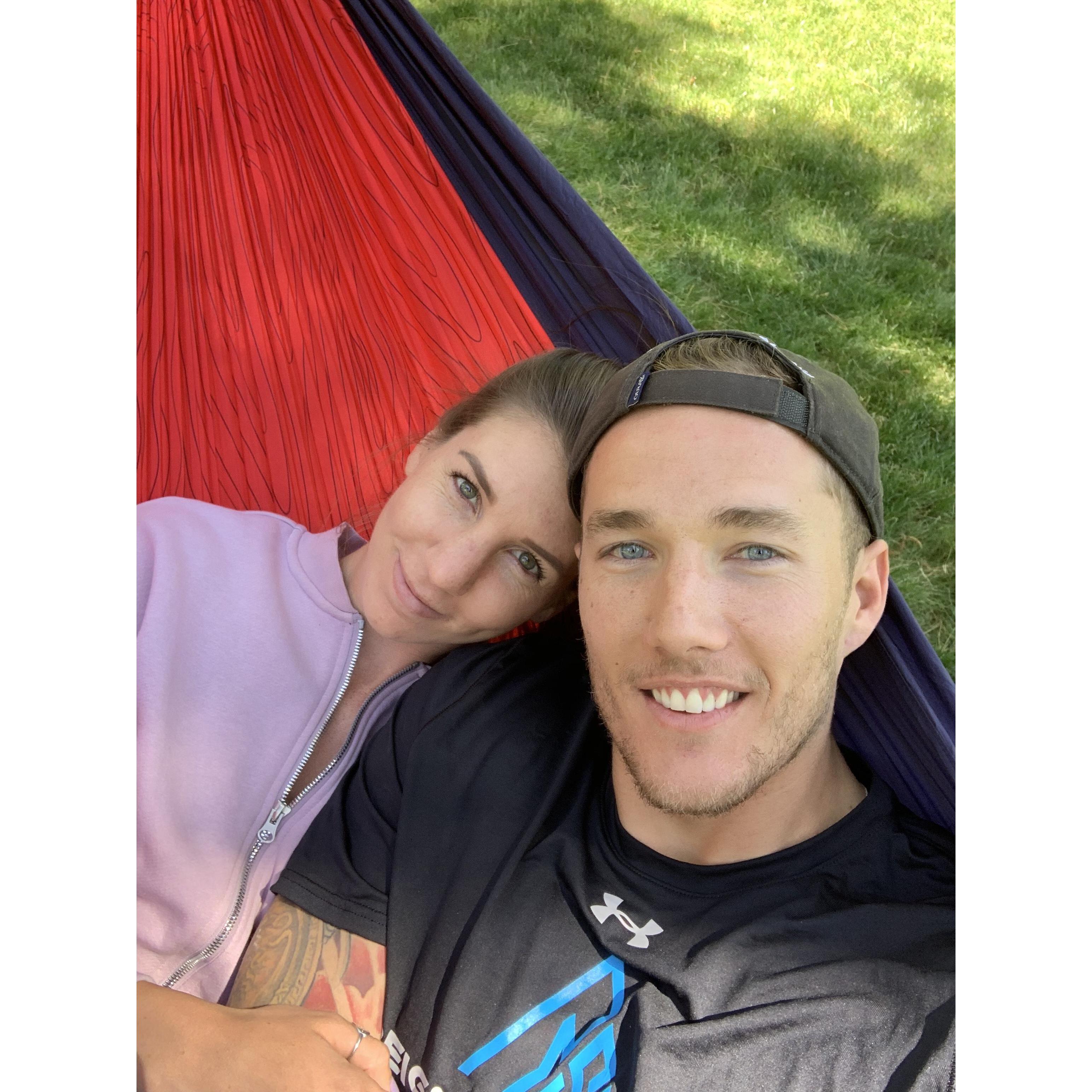 Hammocking at our favorite park in Salt Lake