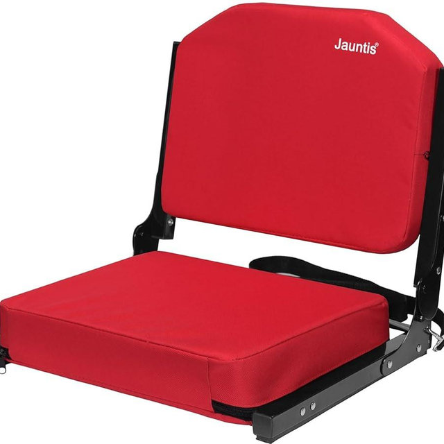 Jauntis Stadium Seating for Bleachers, Bleacher Seats with Ultra Padded Comfy Foam Backs and Cushion, Wide Portable Stadium Chairs with Back Support and Shoulder Strap