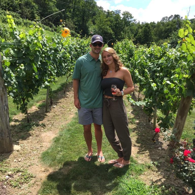 July 2018 - At Grandfather Vineyard (our proposal spot!)