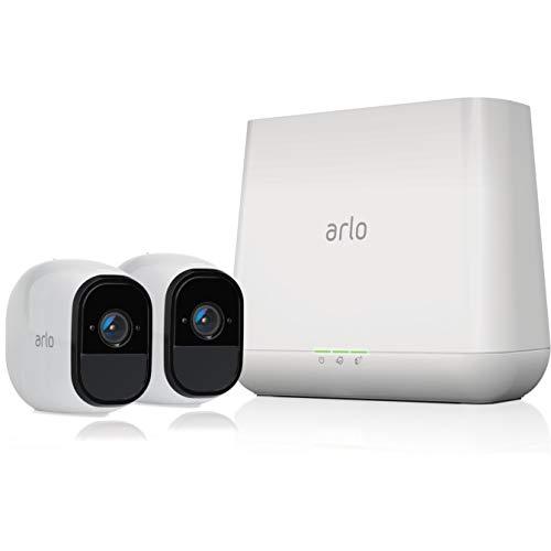 Arlo Pro - Wireless Home Security Camera System with Siren | Rechargeable, Night vision, Indoor/Outdoor, HD Video, 2-Way Audio, Wall Mount | Cloud Storage Included | 2 camera kit (VMS4230)
