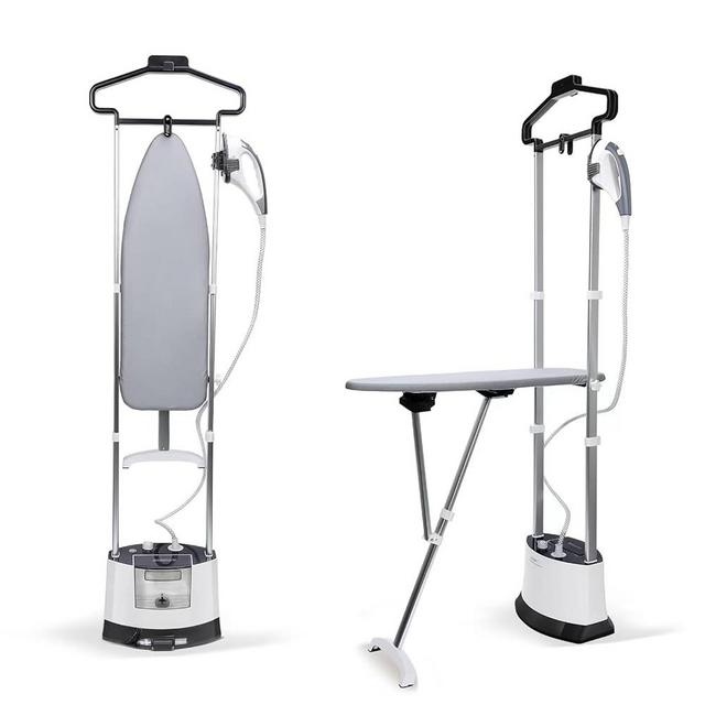 ARSFUTU Standing Garment Steamer 1500W Professional Steamer for Clothes 25s Fast Heat-up with 1.6L/54 fl.oz Water Tank, Foldable Ironing Board, Garment Hanger, Ironing Gloves