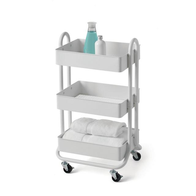 Salt Bath Storage Cart in White