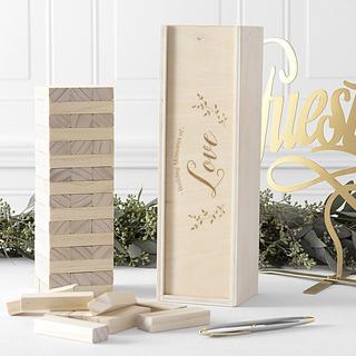 Floral Wooden Block Guestbook