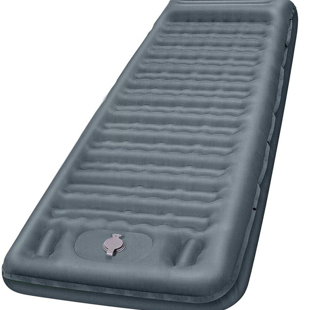 FNARMW Double Sleeping Pad Camping, Self Inflating 6'' Extra-Thick 2 Person Pillow Built-in Foot Pump Waterproof Inflatable Sleeping Mat Backpacking, Tent, Hiking, Portable Camping Pad