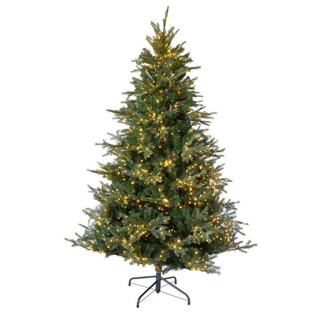 Pre-lit Faux Natural Cut Portland Pine, 7.5'