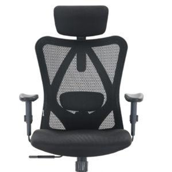 SIHOO M18 Ergonomic Office Chair, High Back Mesh Desk Chair with Adjustable Headrest & Lumbar Support, 330lbs Capacity Computer Chair with 2D Armrests & Wide Cushion, Tilt Lock, for Home Office-Black