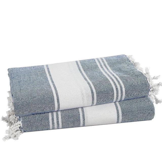 LANE LINEN 100% Cotton Beach Towel with Beach Bag, 2 Piece Beach Towels Oversized, 39"x71", Pool Towel, Absorbent Extra Large Beach Towel, Quick Dry Sand Towel, Travel Towel - Forever Blue