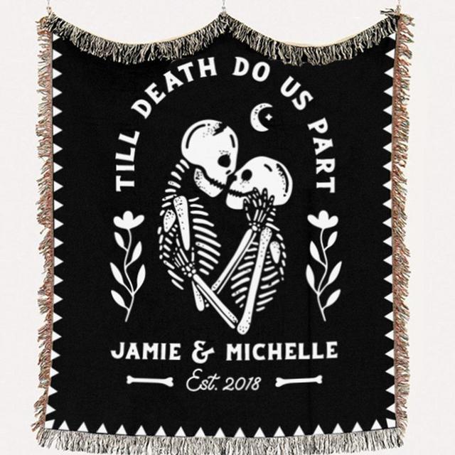 Halloween Wedding Personalized Blanket -...
