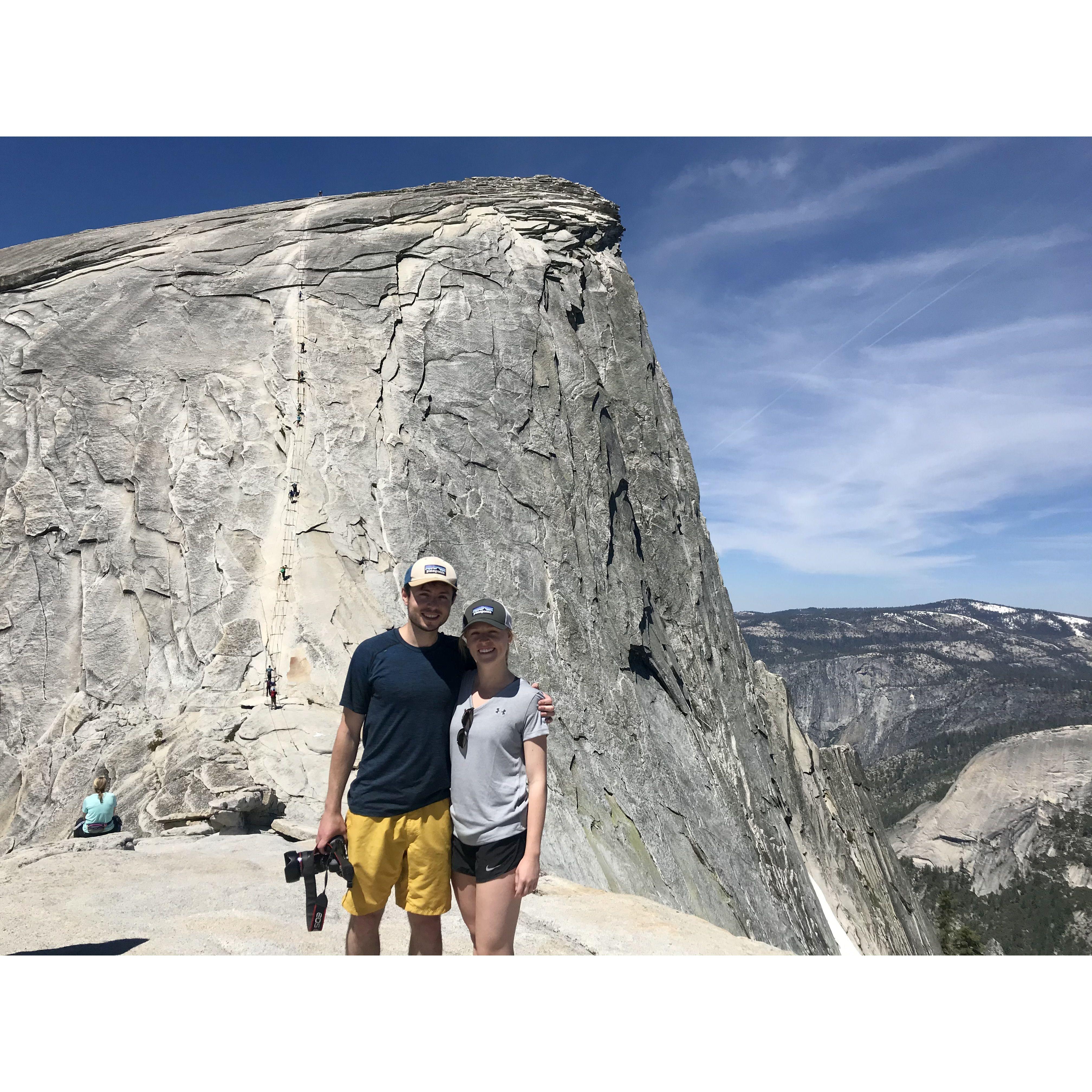 A photo before we ascended the cables of Half Dome