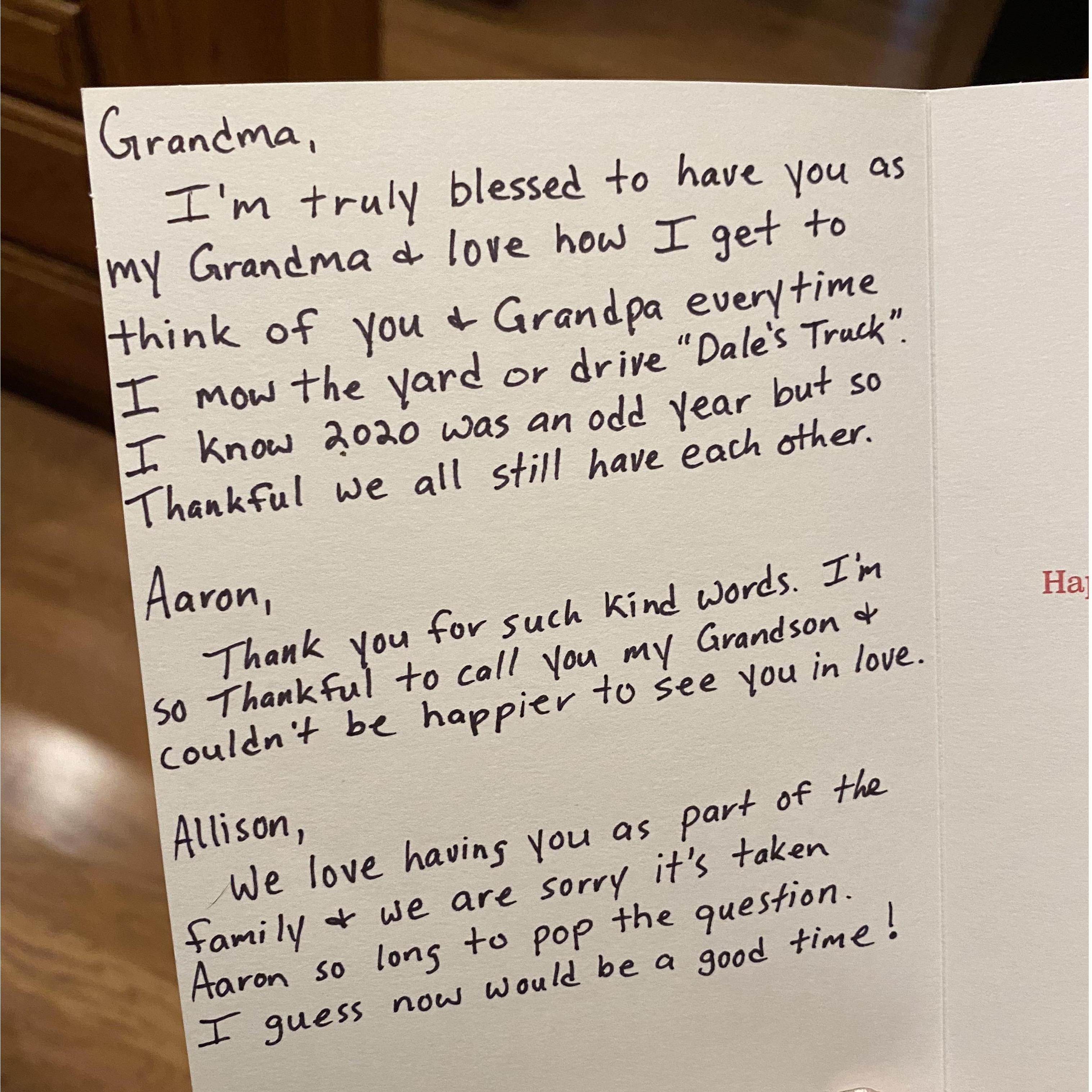 The Proposal -- as read by Grandma