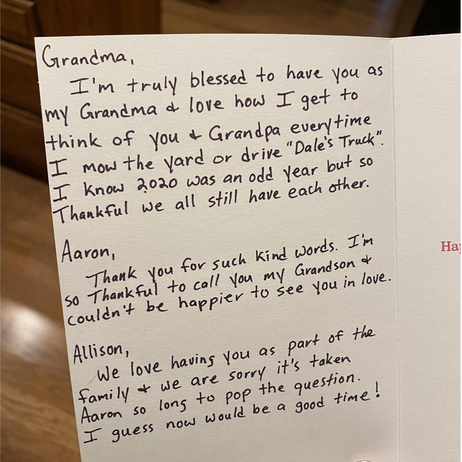 The Proposal -- as read by Grandma