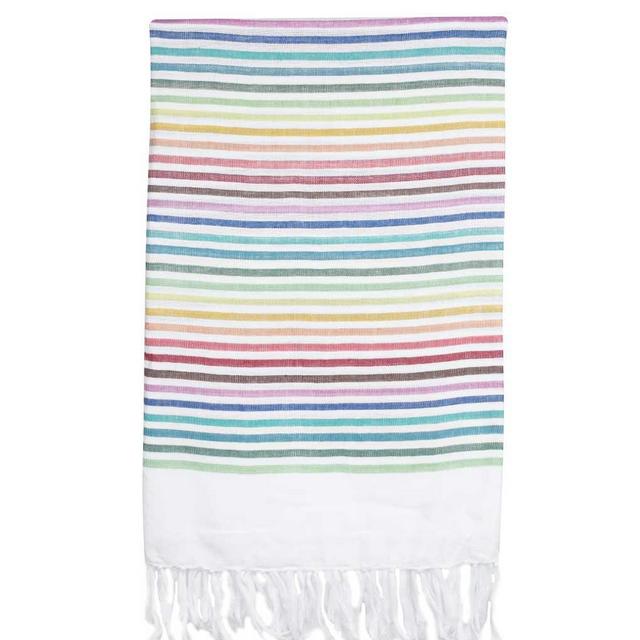 Fair Trade Fringe Beach Towel - Rainbow