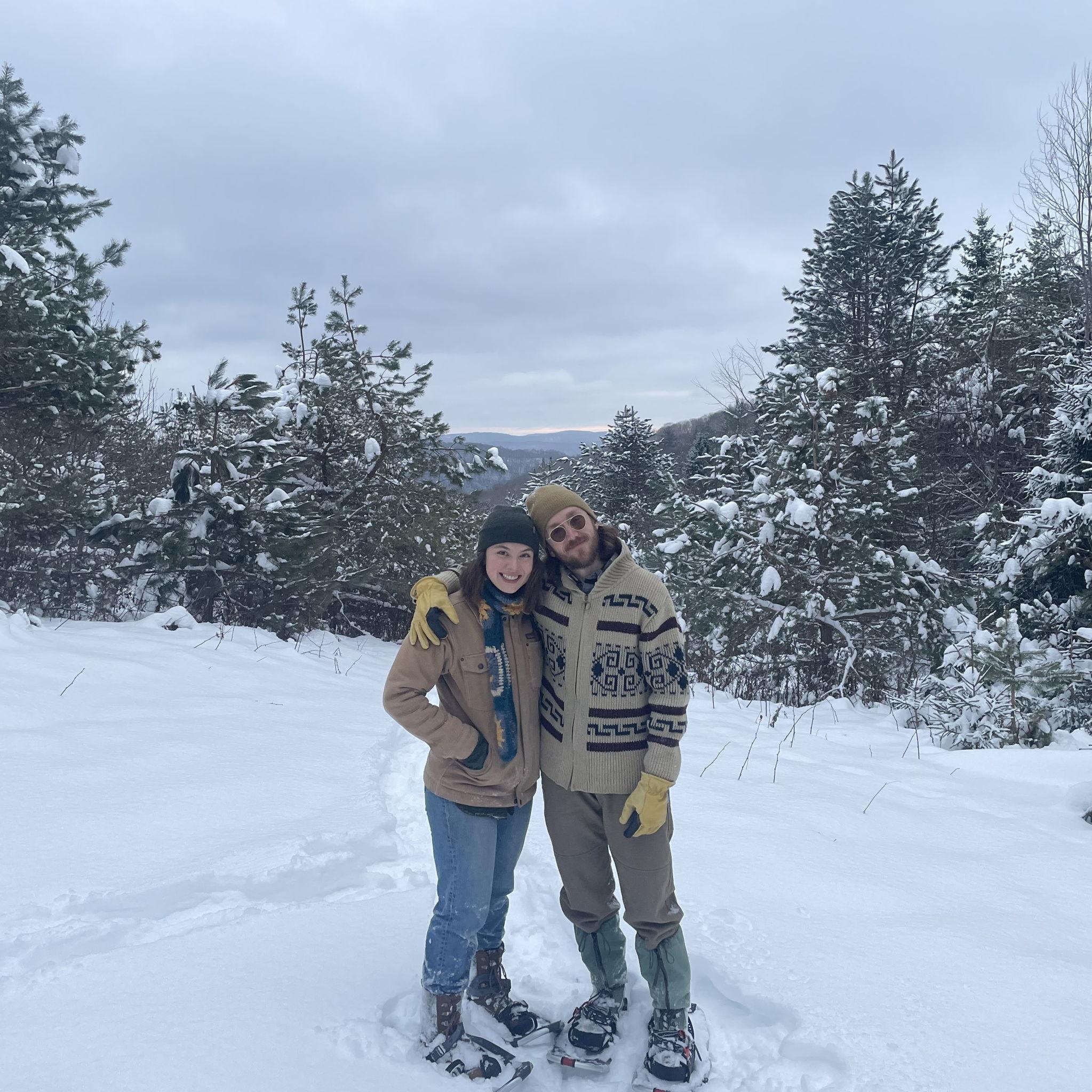 snowshoeing on our first Vermont Christmas