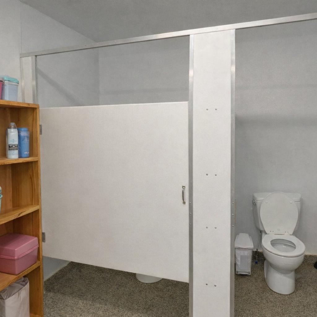 Camp Saginaw Bathroom - Each cabin has two bathroom stalls like this.