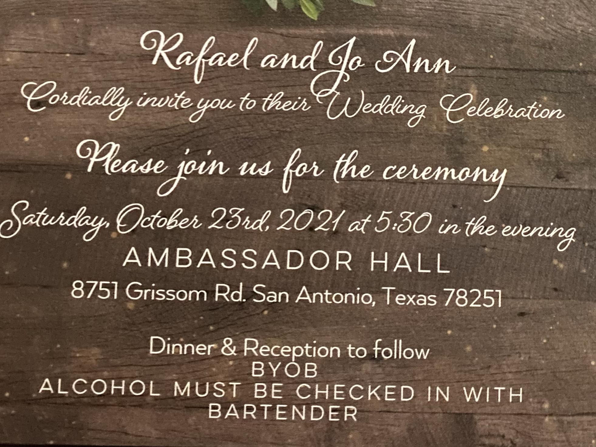 The Wedding Website of JoAnn Draeger and Rafael Gutierrez