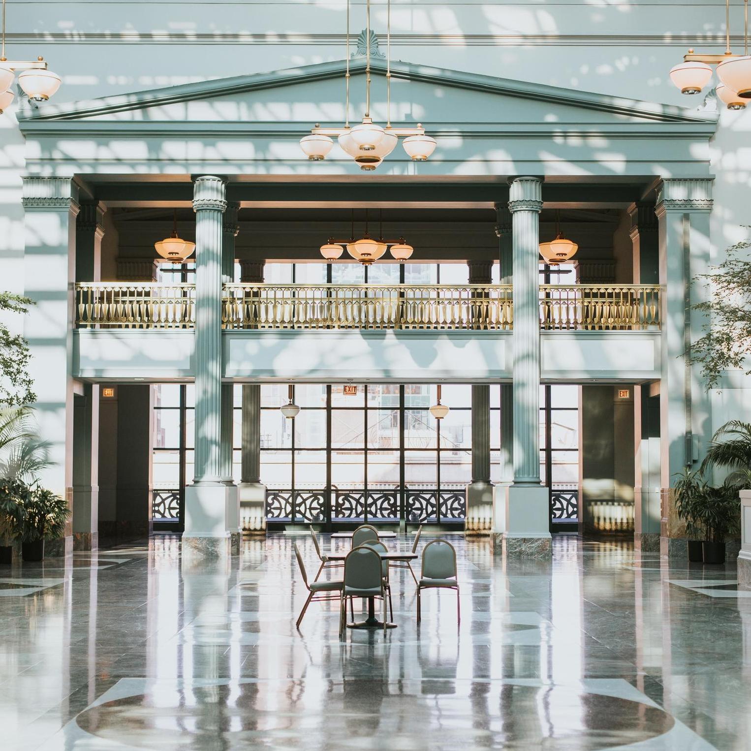 The Beautiful library where Mason proposed!