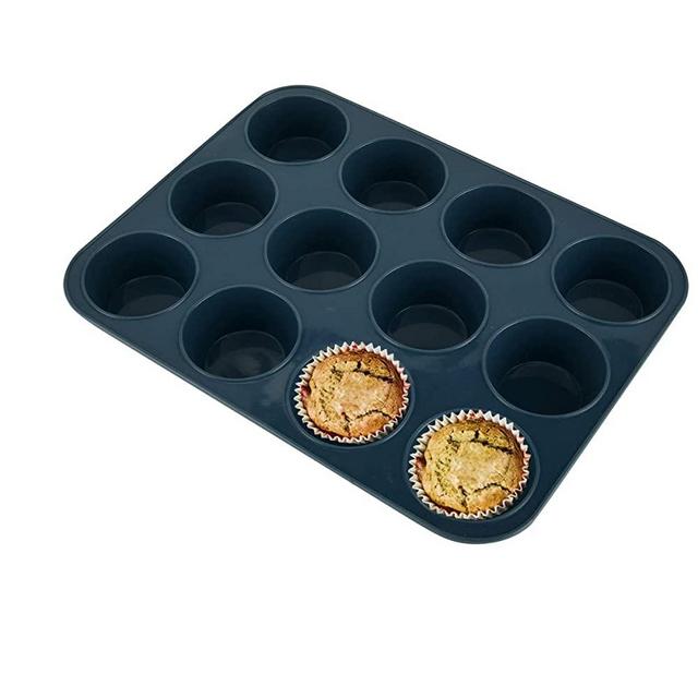 Vnray 2 Pack Silicone Muffin Baking Pan & Cupcake Tray 12 Cup - Nonstick  Cake Molds/Tin, Silicon Bakeware, BPA Free, Dishwasher & Microwave Safe (12