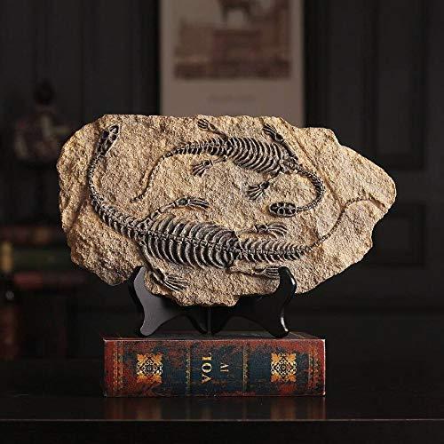 Resin Dinosaur Fossil Statue Model Simulated Skeleton Home Office Display Decorative Craft Box Decoration (Style 4)