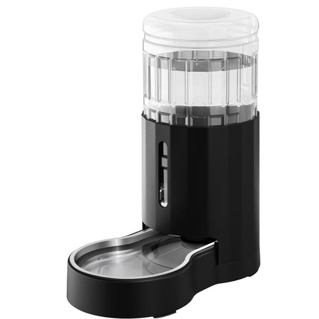 CZPET Automatic 7L Dog and Cat Water Dispenser with Stainless Steel Bowl Gravity Waterer,100% BPA-Free,Large Capacity and Drinking Area Noise-Free for Pets(7L Water Dispenser, Black)