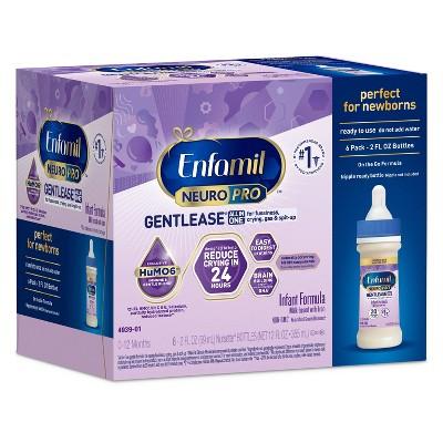 Enfamil NeuroPro GentleEase Ready to Feed Non-GMO Infant Formula Bottles - 2 fl oz Each/6ct