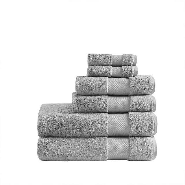 MADISON PARK SIGNATURE Turkish 6 Piece Bath Towel Set Grey See Below