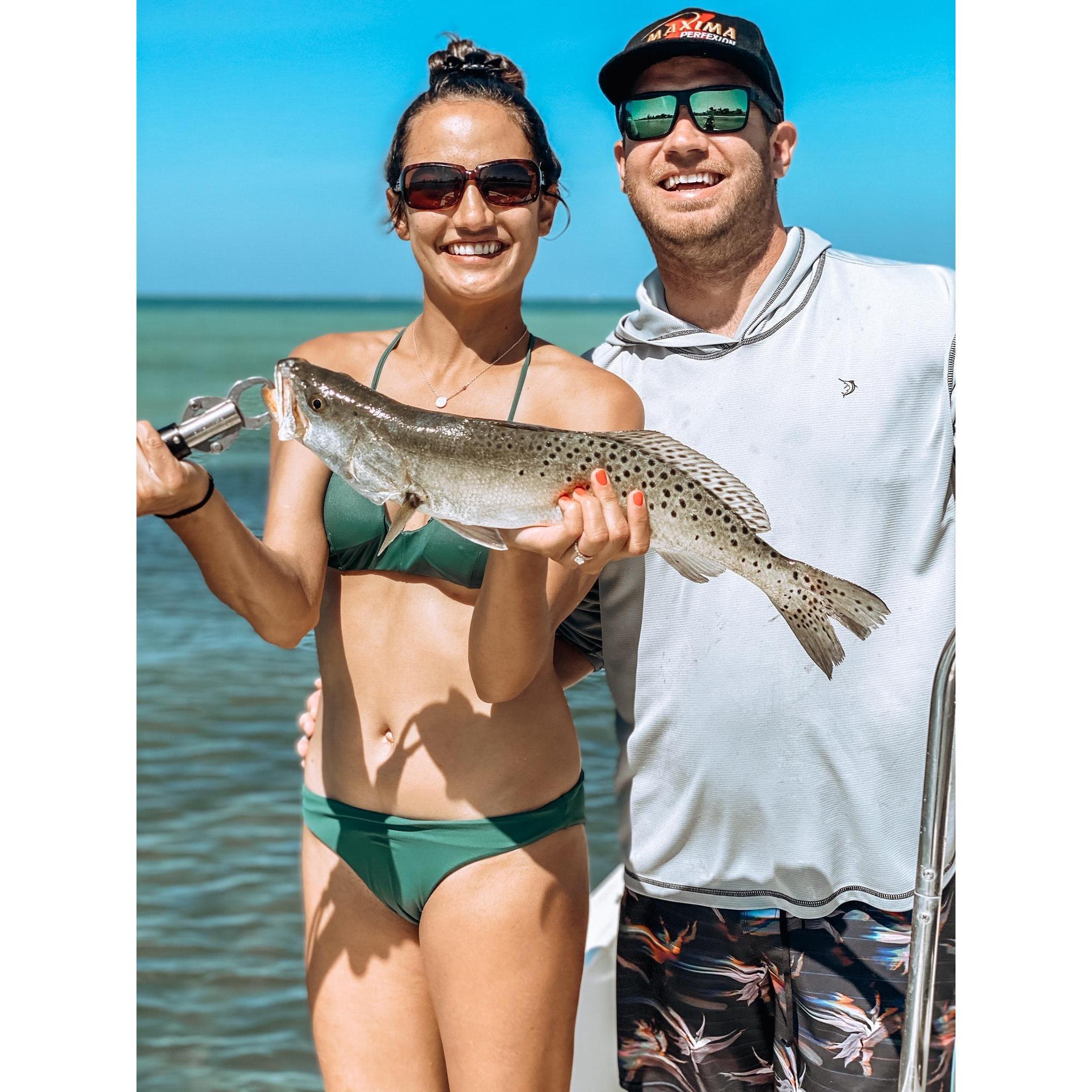 We love fishing and going out on the boat together