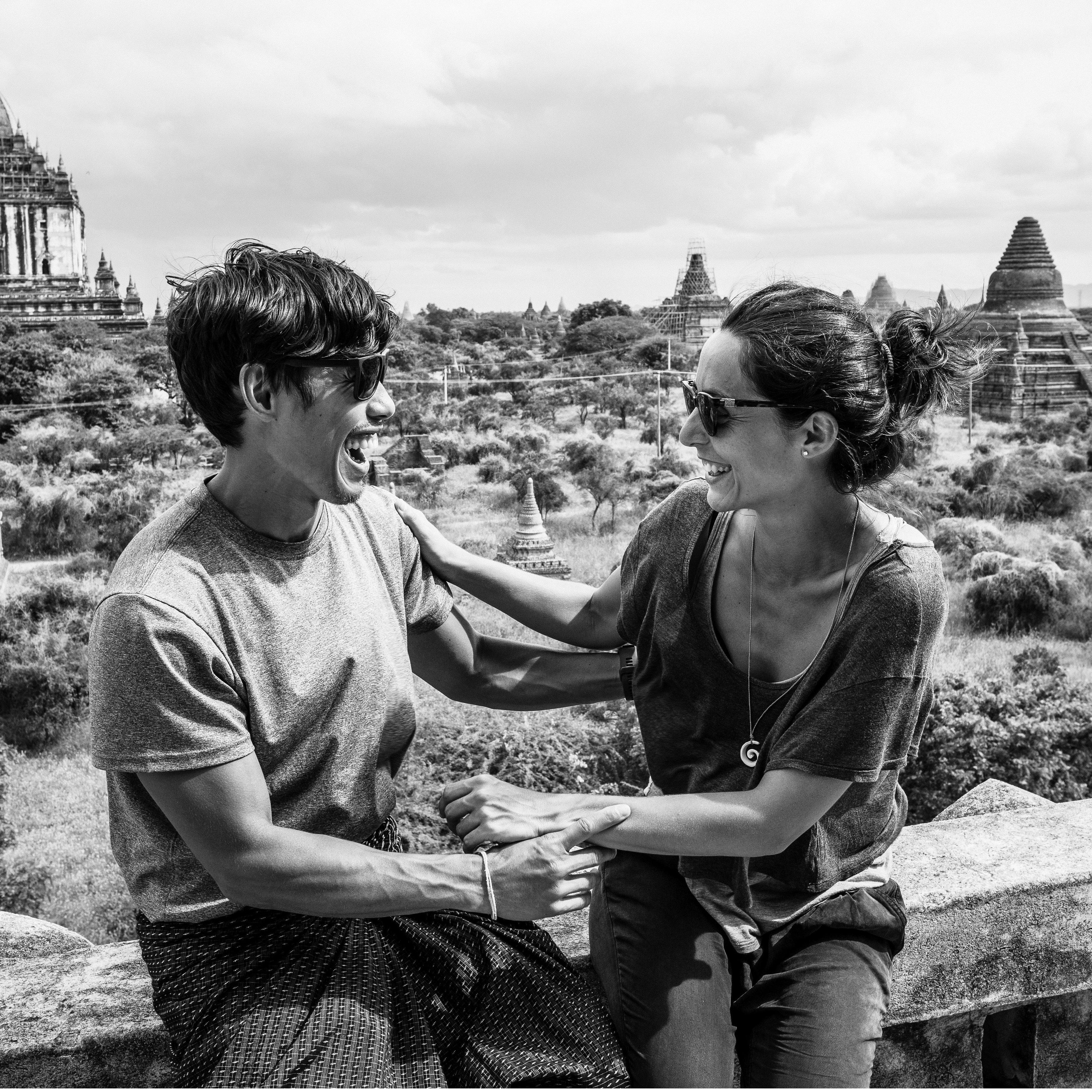 Bagan, Myanmar: the city of a thousand temples. We rode electric bikes from temple to temple from sunrise to sunset. We heart Myanmar!