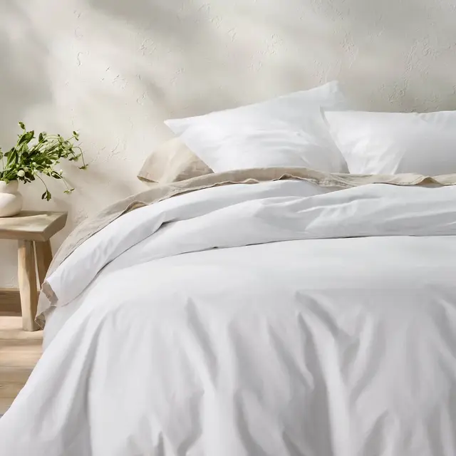 King Cotton Percale Duvet Set White - Casaluna™