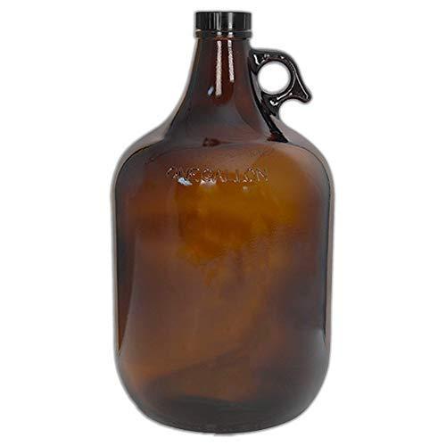 1 Gallon (128oz) Amber Glass Jug With 38mm Cap - FBA