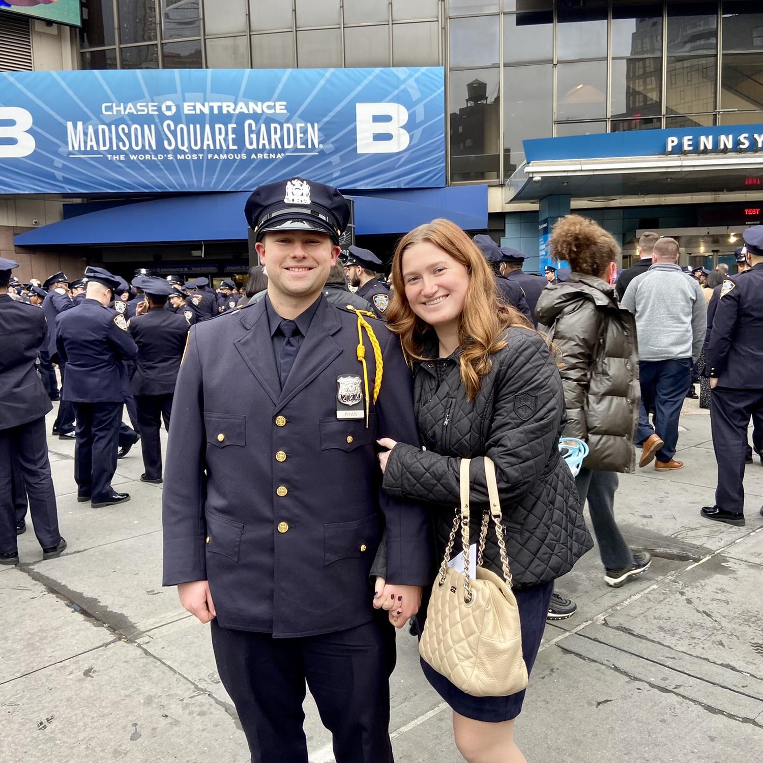 Sean’s police academy graduation in January 2022.
