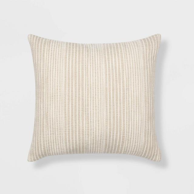 ™Euro Textured Striped Decorative Throw Pillow Natural - Threshold™