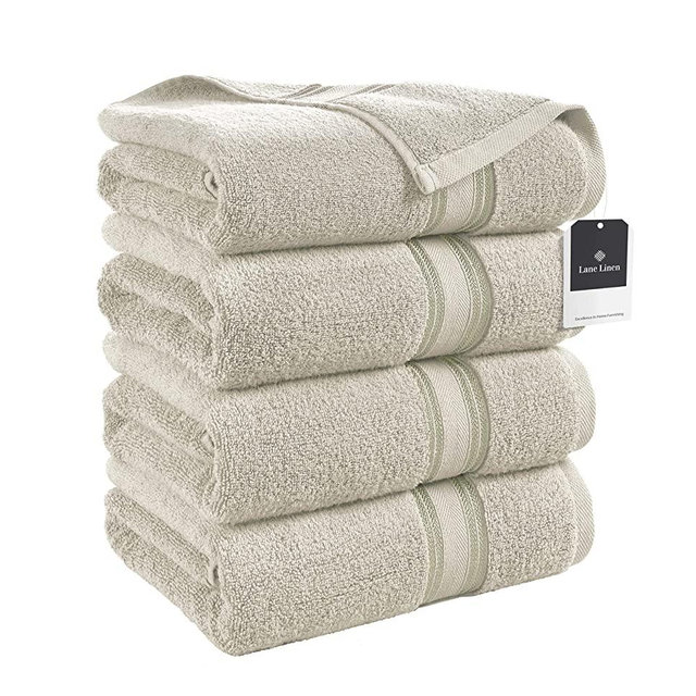 LANE LINEN Large Bath Towels - 100% Cotton Bath Sheets, Extra Large Bath Towels, Zero Twist, 4 Piece Bath Sheet Set, Quick Dry, Super Soft Shower Towels, Highly Absorbent Bathroom Towels - Jade