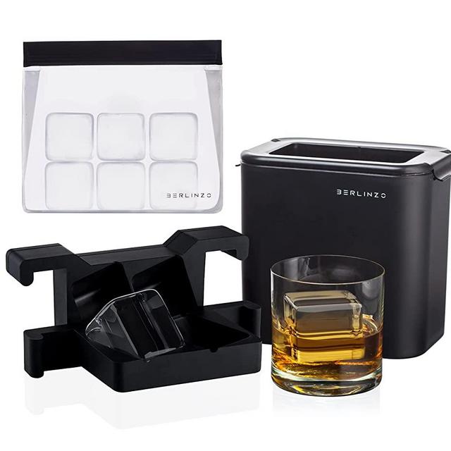 Premium Clear Ice Cube Maker Mold - Whiskey Large Clear Ice Cube Maker 2 Inch - Crystal Clear Ice Maker Cube - Clear Cube Ice Mold Maker with Storage Bag - 2 Ice Cubes Clear at Once