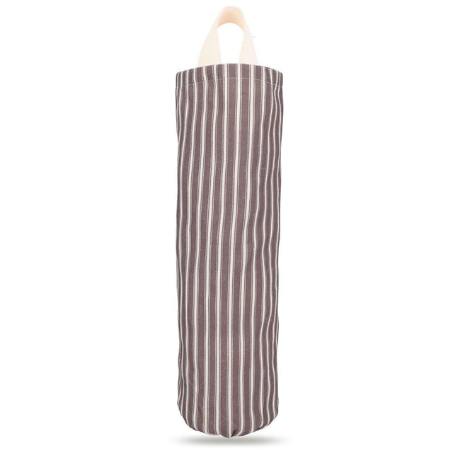 TOGETRUE Plastic Bag Holder, Wall Mount Grocery Bag Holder, Reusable Trash Bag Organizer for Home Kitchen Pantry Decor (Brown-White)