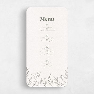 Beige Rounded Wedding Menu - Sylvan