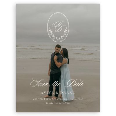 Beige Greenery Wedding Digital Save the Date - Clyde Photo