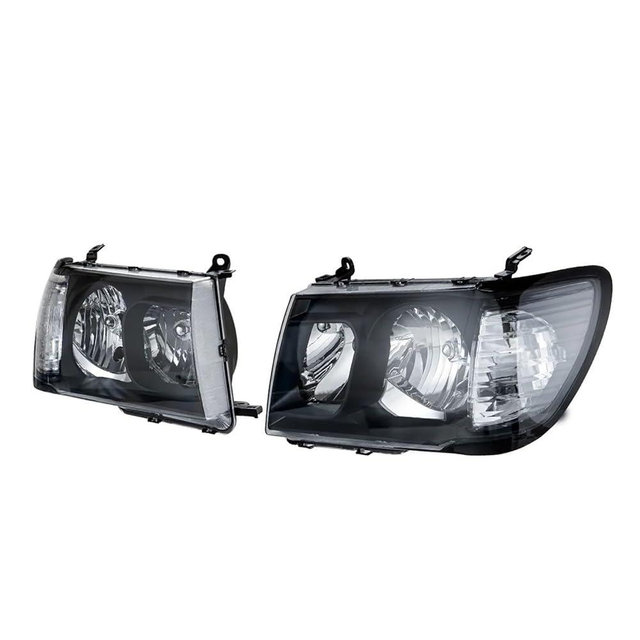 Car Headlight Compatible With Toyota Land Cruiser 100 Series 1998-2005 Auto Head Lamps W/Halogen Bulbs(Pair)