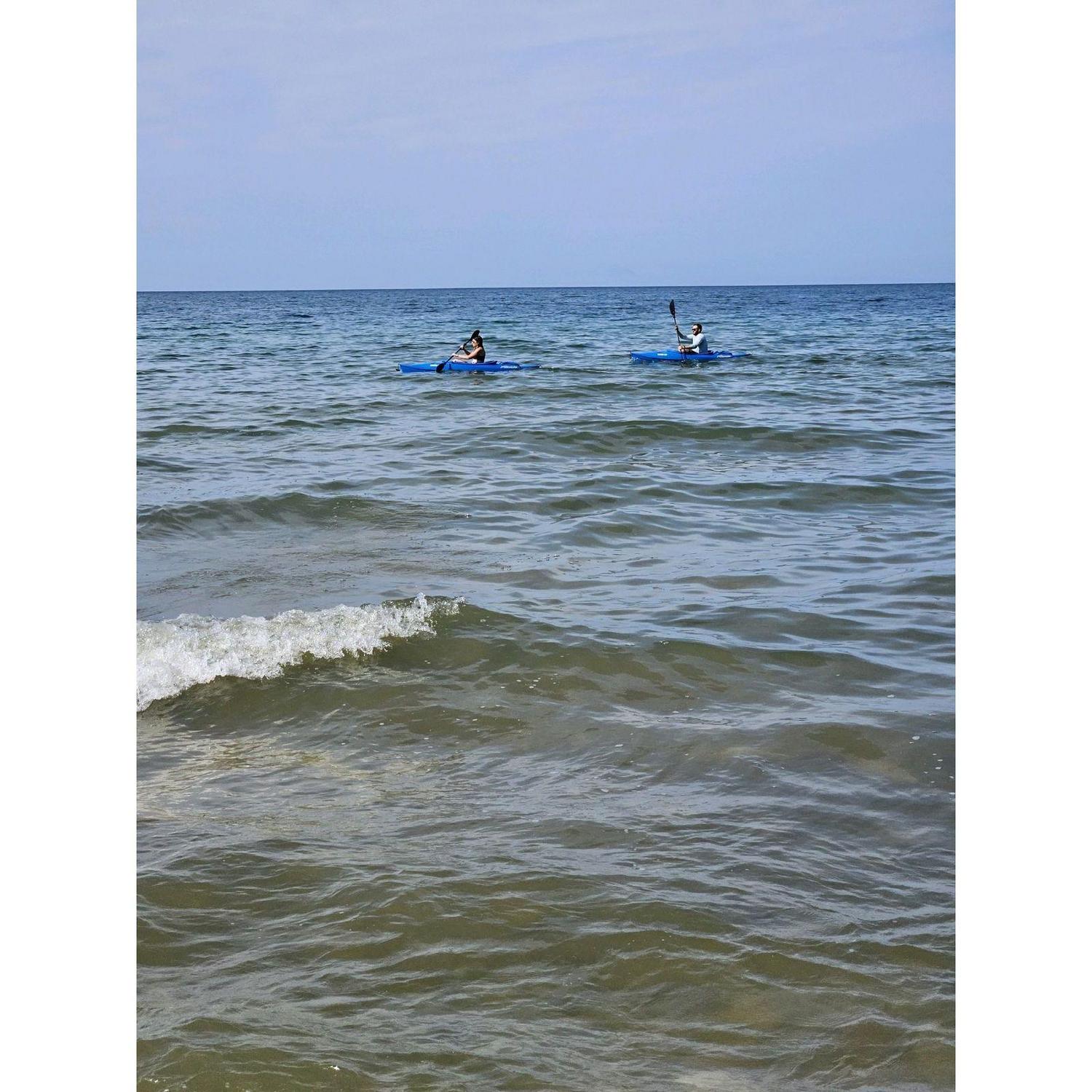 Kayaking the shores of Lake Michigan, where Zoë spent most her summers growing up.