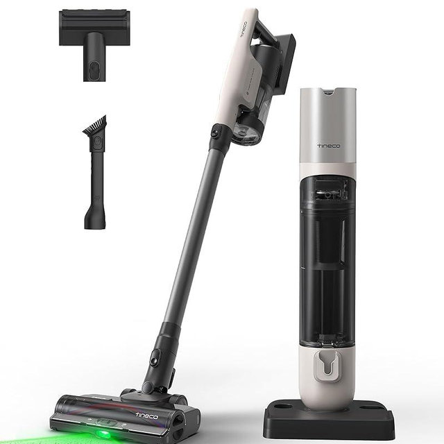 Tineco Pure ONE Station 5 Cordless Smart Vacuum with 2.5L Auto Dust Base, Full-Path Self-Cleaning, 175W Suction, ZeroTangle Tech, Suitbale for Hard Floor & Carpet (Station 5 Series)