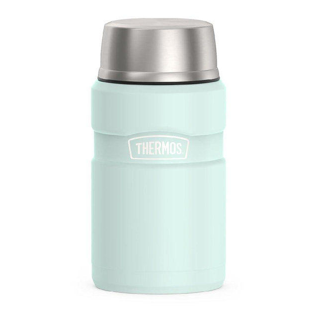 THERMOS Stainless King Vacuum-Insulated Food Jar, 24 Ounce, Matte Light Blue
