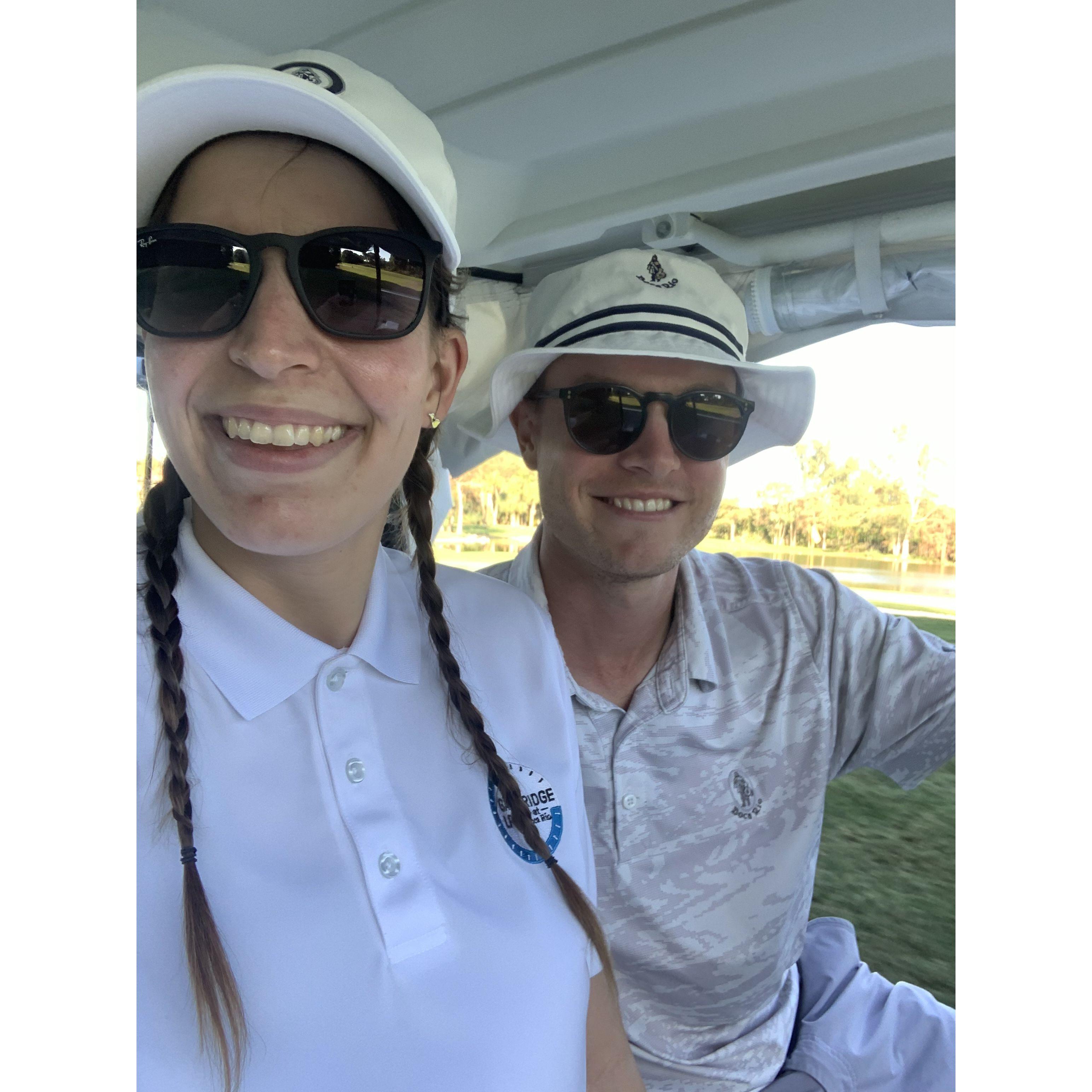 Golf is Nate's passion and sometimes fun for Silvia.